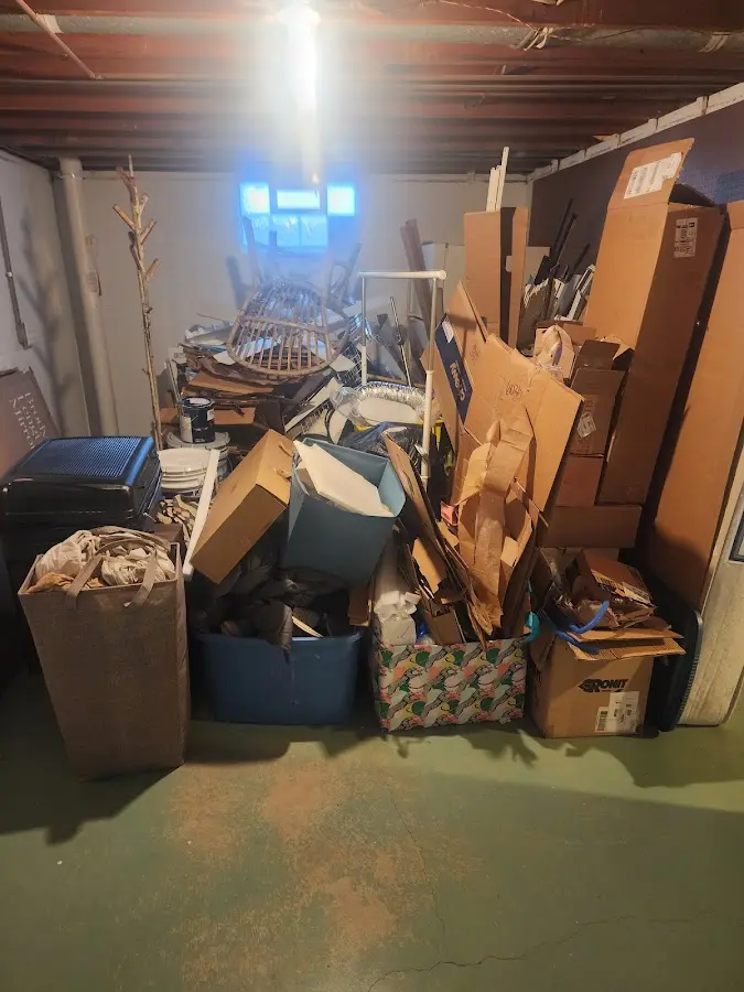 Roll-off dumpster container at job site for Cleanout Dumpster Rental in Malvern